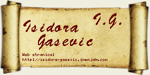Isidora Gašević vizit kartica
